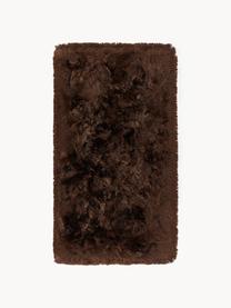 Tapis shaggy longs poils Jimmy, 100 % polyester, certifié GRS, Brun foncé, larg. 80 x long. 150 cm (taille XS)