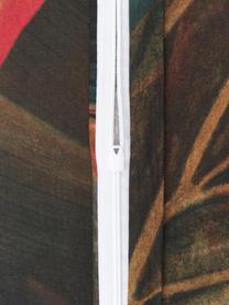 Pościel z bawełny Velvetleaf, Odcienie zielonego i czerwonego, 135 x 200 cm + 1 poduszka 80 x 80 cm