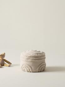 Kinder-Pouf Sunita aus Baumwolle, Bezug: 100 % Baumwolle, Webstoff Hellbeige, Ø 40 x H 28 cm