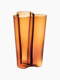 Mundgeblasene Vase Alvar Aalto, H 25 cm, Glas, mundgeblasen, Orange, transparent, B 17 x H 25 cm