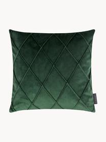 Sametový povlak na polštář s vyvýšeným vzorem Nobless, 100% polyesterový samet, Tmavě zelená, Š 40 cm, D 40 cm