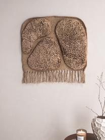 Großes Wandobjekt Jakobsö aus Wolle mit Fransen, 100 % Wolle, Nougat, B 62 x H 50 cm