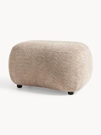 Hocker Alba aus Teddy-Bouclé, Bezug: 100 % Polyester (Teddy-Bo, Füße: Kunststoff Dieses Produkt, Teddy-Bouclé Beige, B 70 x H 42 cm, gebogen links