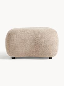 Hocker Alba aus Teddy-Bouclé, Bezug: 100 % Polyester (Teddy-Bo, Füße: Kunststoff Dieses Produkt, Teddy-Bouclé Beige, B 70 x H 42 cm, gebogen links