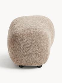 Hocker Alba aus Teddy-Bouclé, Bezug: 100 % Polyester (Teddy-Bo, Füße: Kunststoff Dieses Produkt, Teddy-Bouclé Beige, B 70 x H 42 cm, gebogen links