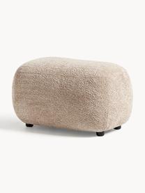 Hocker Alba aus Teddy-Bouclé, Bezug: 100 % Polyester (Teddy-Bo, Füße: Kunststoff Dieses Produkt, Teddy-Bouclé Beige, B 70 x H 42 cm, gebogen links