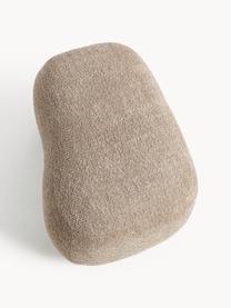 Hocker Alba aus Teddy-Bouclé, Bezug: 100 % Polyester (Teddy-Bo, Füße: Kunststoff Dieses Produkt, Teddy-Bouclé Beige, B 70 x H 42 cm, gebogen links