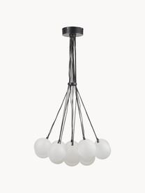 Cluster hanglamp Lyna van glas, Semi-transparant, zwart, Ø 55 x H 110 cm