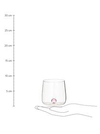 Bicchiere acqua di design in vetro soffiato Bilia 6 pz, Vetro borosilicato, Trasparente, rosa, Ø 9 x Alt. 9 cm