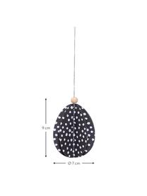 Decoratieve hangersset Aluno, 3-delig, Papier, hout, Zwart, wit, Ø 7 x H 9 cm