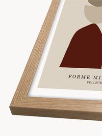 Ingelijste digitale print Figures, Lijst: hout, MDF, Beige- en bruintinten, B 32 x H 42 cm