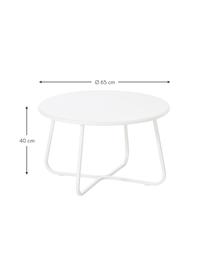 Garten-Couchtisch Sunderland, Stahl, galvanisch verzinkt, pulverbeschichtet, Weiß, Ø 65 x H 40 cm