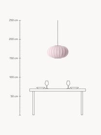 Lámpara de techo Knit-Wit, Pantalla: fibra sintética, Adornos: metal recubierto, Cable: cubierto en tela, Rosa pálido, Ø 45 x Al 26 cm