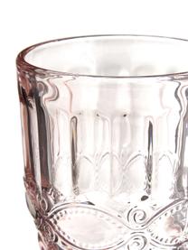 Weingläser Solange mit dekorativem Reliefmuster in Rosa, 6er-Set, Glas, Transparent, Rosa, 350 ml