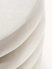 Grand pouf en velours avec rangement Alto, Velours blanc crème, Ø 69 x haut. 44 cm