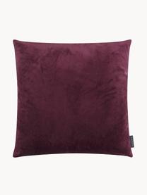 Housse de coussin 40x40 en velours à relief Nobless, 100 % velours de polyester, Lie de vin, larg. 40 x long. 40 cm