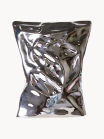 Vase design Crisps, haut. 26 cm, Grès cérame, Argenté, larg. 22 x haut. 26 cm