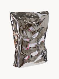 Design-Vase Crisps, H 26 cm, Steingut, SIlberfarben, B 22 x H 26 cm