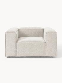 Fauteuil en tissu bouclé Lennon, Bouclé blanc cassé, larg. 130 x prof. 101 cm