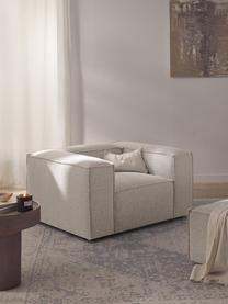 Sillón en tejido bouclé Lennon, Tapizado: tejido bouclé (100% polié, Estructura: madera contrachapada de p, Patas: plástico Este producto es, Bouclé Off White, An 130 x F 101 cm