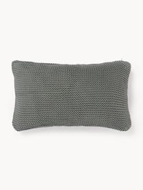 Housse de coussin en tricot Adalyn, 100 % coton bio, certifié GOTS, Vert sauge, larg. 30 x long. 50 cm