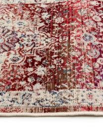 Tapis de couloir poils ras Vintage Kashan, Beige, rouge, bleu, larg. 60 x long. 185 cm