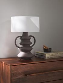 Stolní lampa v organickém tvaru Luvi, Bílá, taupe, Ø 32 cm, V 47 cm