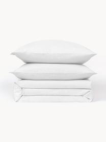 Funda nórdica de lino lavado Airy, 100% lino
Densidad de hilo 110 TC, calidad estándar

Las prendas de lino tienen una buena capacidad de transpirabilidad, además su alta resistencia a la abrasión hace que el lino sea muy duradero. El lino es un material refrescante, absorbe la humedad intercambiandola con el ambiente, se seca muy rápido y tiene un agradable efecto refrescante para las noches de verano. 

El material utilizado para este producto ha sido probado contra sustancias nocivas y está certificado según el STANDARD 100 por OEKO-TEX®, 15.HIN.65948, HOHENSTEIN HTTI., Blanco, Cama 90 cm (155 x 220 cm)