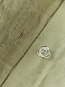 Funda nórdica doble cara de algodón Esme, Reverso: Renforcé Densidad de hilo, Verde oliva, Cama 90 cm (155 x 220 cm)