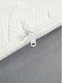 Premium fluwelen boxspring bed Lacey, Matras: 7-zones-pocketveringkern , Poten: massief gelakt beukenhout, Donkergrijs, 140 x 200 cm