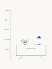 Tafellamp Coby, Lamp: bekleed ijzer, Koningsblauw, Ø 25 x H 48 cm