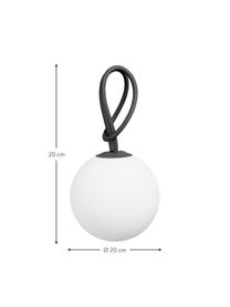 Mobile Dimmbare Hängelampe Bolleke, Lampenschirm: Kunststoff, Weiß, Anthrazit, Ø 20 x H 20 cm