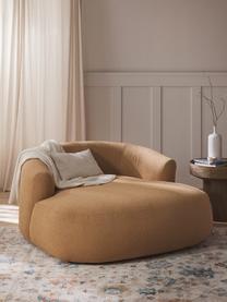 Sillón lounge grande en tejido bouclé Sofia, Tapizado: tejido bouclé (100% polié, Estructura: madera de abeto, tablero , Patas: plástico Este producto es, Bouclé beige, An 145 x F 144 cm