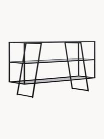 Metalen console Putney, Frame: gecoat metaal, Zwart, transparant, B 140 x H 80 cm