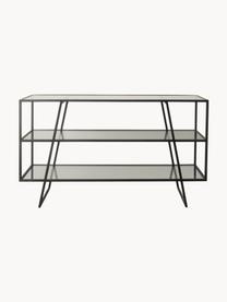 Metalen console Putney, Frame: gecoat metaal, Zwart, transparant, B 140 x H 80 cm