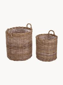 Set 2 ceste per piante in rattan Indo, Marrone, Set in varie misure