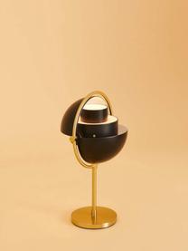 Lámpara de mesa regulable con USB Multi-Lite, portátil, Aluminio recubierto, Negro mate, dorado mate, Ø 15 x Al 30 cm