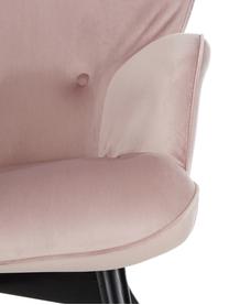 Fluwelen fauteuil Vicky in roze, Bekleding: polyester fluweel, Poten: massief en gelakt beuken, Frame: natuurlijke beuken spaanp, Roze, B 59 x D 63 cm