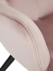 Poltrona ad ala in velluto rosa Vicky, Rivestimento: velluto di poliestere 45., Gambe: faggio massiccio vernicia, Velluto rosa, Larg. 59 x Prof. 63 cm