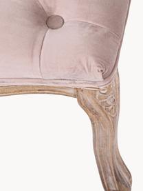 Banquette en velours Mathilde, Vieux rose, bois de bouleau, larg. 110 x haut. 47 cm