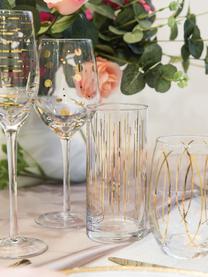 Set 4 bicchieri acqua con decoro in oro Mikasa Cheers, Vetro, Trasparente, dorato, Ø 10 x Alt. 14 cm