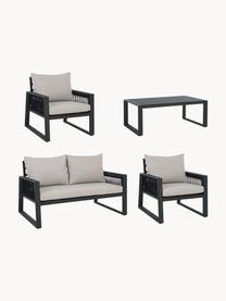 Tuin loungeset Captiva, 4-delig, Bekleding: polyester, Frame: gepoedercoat aluminium, Beige, antraciet, Set met verschillende formaten