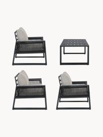 Tuin loungeset Captiva, 4-delig, Bekleding: polyester, Frame: gepoedercoat aluminium, Beige, antraciet, Set met verschillende formaten