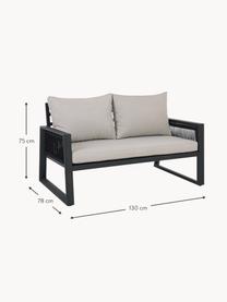 Tuin loungeset Captiva, 4-delig, Bekleding: polyester, Frame: gepoedercoat aluminium, Beige, antraciet, Set met verschillende formaten