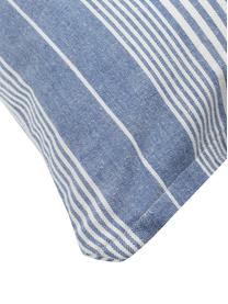 Gestreifte Baumwollkissenhülle Tosa, 100% Baumwolle, Blau, Weiß, 45 x 45 cm