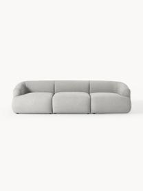 Modulares Bouclé-Sofa Sofia (3-Sitzer), Bezug: Bouclé (100 % Polyester) , Gestell: Fichtenholz, Spanplatte, , Füße: Kunststoff Dieses Produkt, Bouclé Hellgrau, B 277 x T 103 cm