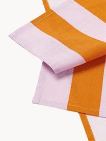 Serviettes de table rayées Juno, 8 pièces, 100 % coton, Orange, lavande, larg. 45 x long. 45 cm