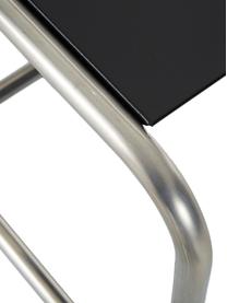 Mesa auxiliar para exterior de metal Club, Tablero: metal con pintura en polv, Estructura: aluminio pulido, Plateado, negro, An 40 x F 40 cm