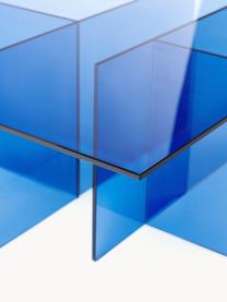Tavolino da salotto in vetro Anouk, Vetro, Blu trasparente, Larg. 102 x Alt. 35 cm
