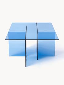 Tavolino da salotto in vetro Anouk, Vetro, Blu trasparente, Larg. 102 x Alt. 35 cm